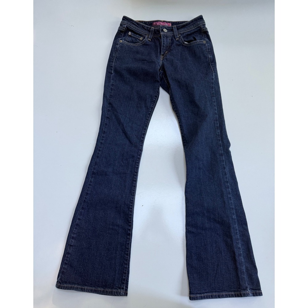 Levis Superlow 518 Bootcut Jeans Dark Wash Denim Low Rise Flare 5 Jr 27x31.5